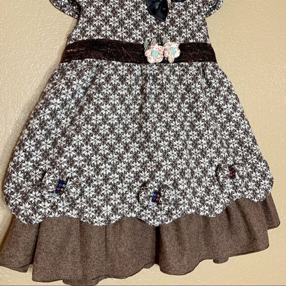 Girls beautiful brown dress size 6/6x - Picture 4 of 8